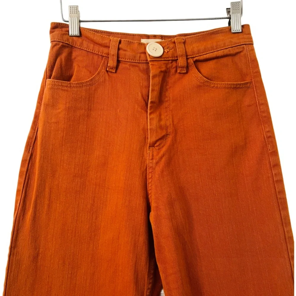 WHIMSY + ROW Flora Crop Wide Leg Pant in Rust Size 26/28 - Picture 8 of 11